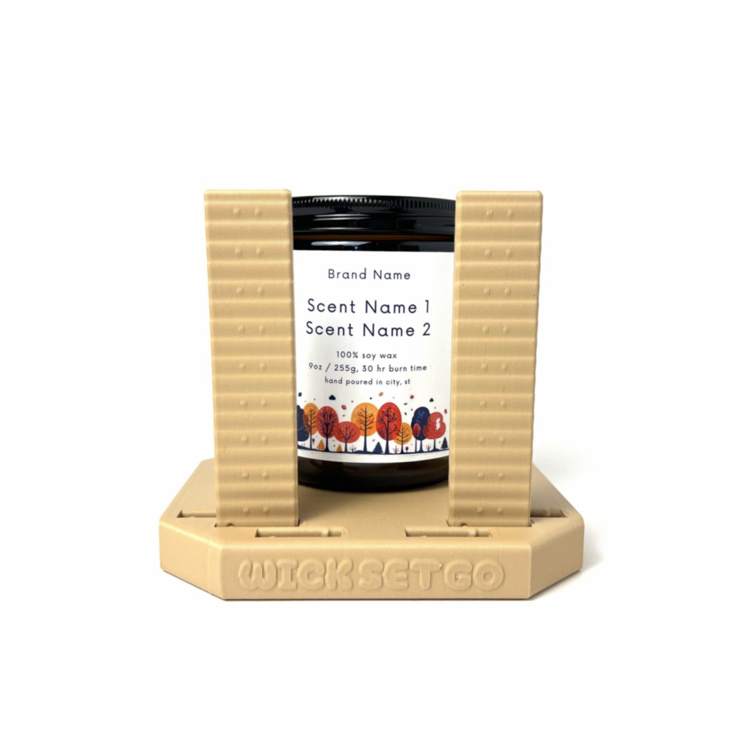 Candle Labeler front view with jar